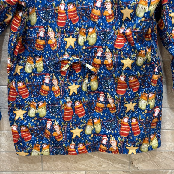 Holiday Medical Scrub Top and Matching Jacket Set Size Medium 100% Cotton - Picture 10 of 10